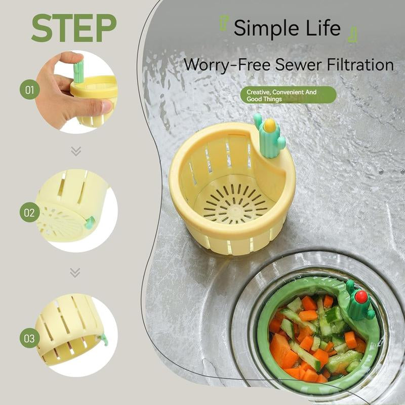 【US 2025 Deals for You Days】Cactus Sink Strainer, Kitchen Waste Collector Filter,Kitchen Accessories Sink Filter Basket