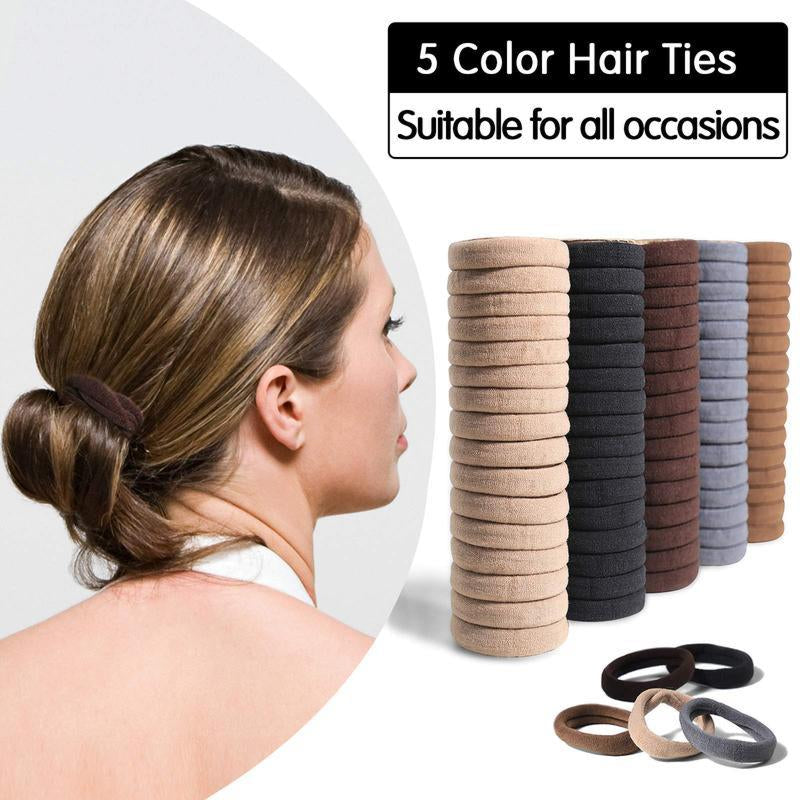 30 Counts Set Seamless Thick Hair Band,Black Hair Ties for Women Girls,Elastic Hair Ties No Damage Ponytail Holder Colors Are Randomly Distributed.