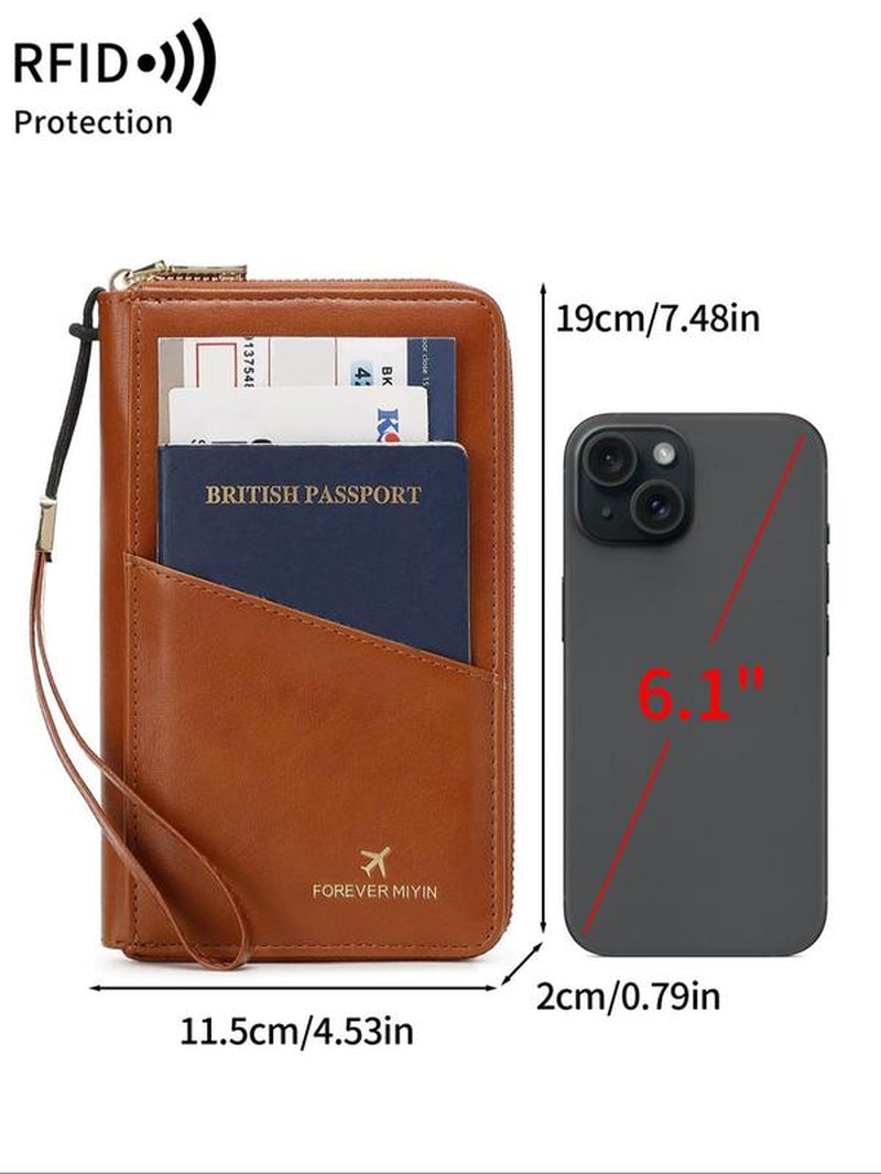 Passport Case with Pen Holder, Large Capacity Passport Holder, Travel Document Organizer, Passport Wallet for Women & Men