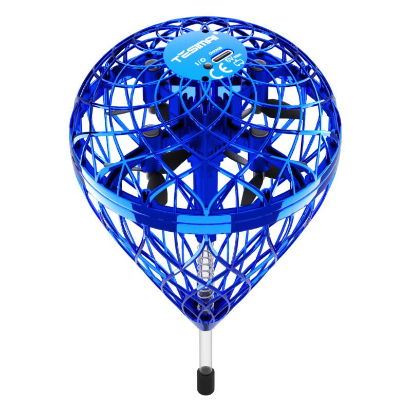 【2025 Halloween】 Flystars Hand Operated Flying Orb Ball Drone with LED Lights, Magic Durable Boomerang Hover Spinner, Quick USB-C Rechargeable, Indoor & Outdoor Fun Fidget Toy, Birthday Gift for Kids & Teens 6+, Gifts for Halloween, Easter, and Christmas