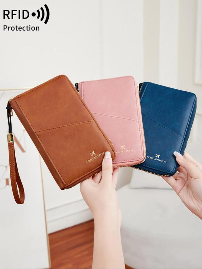 Passport Case with Pen Holder, Large Capacity Passport Holder, Travel Document Organizer, Passport Wallet for Women & Men