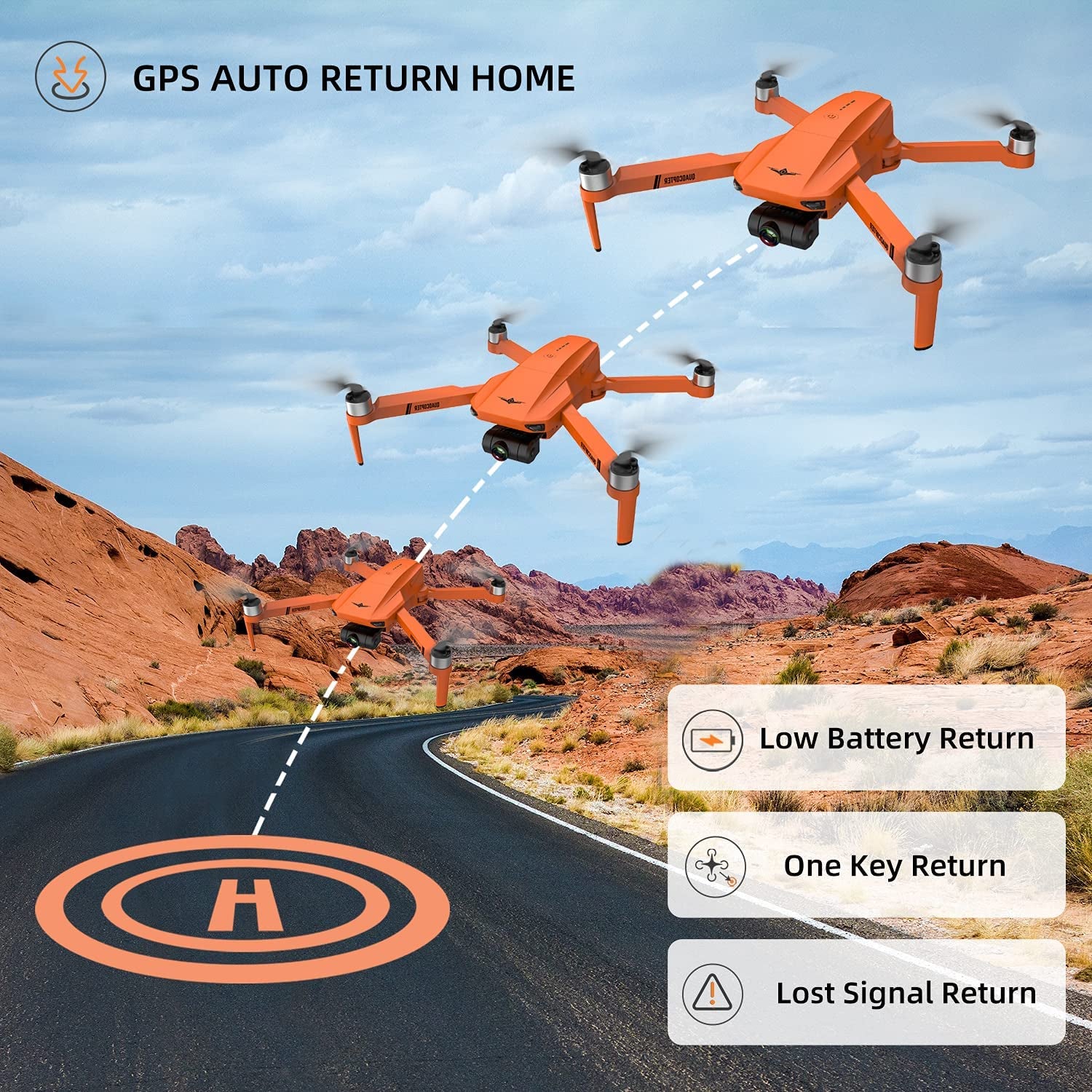 Drones with Camera for Adults 4K, LARVENDER KF102 GPS Drone with 2-Axis Gimbal Camera, Long Range Professional Drones for Beginners 5G FPV Transmission,2 Batteries 50Mins Flight Time Auto Return Home