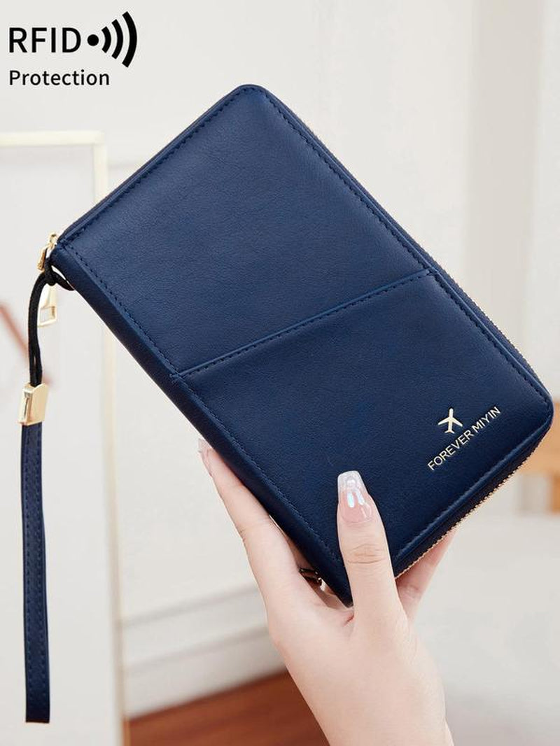 Passport Case with Pen Holder, Large Capacity Passport Holder, Travel Document Organizer, Passport Wallet for Women & Men