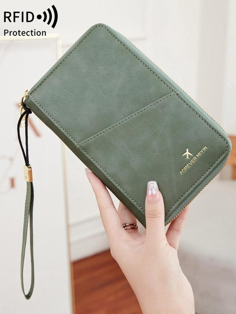 Passport Case with Pen Holder, Large Capacity Passport Holder, Travel Document Organizer, Passport Wallet for Women & Men