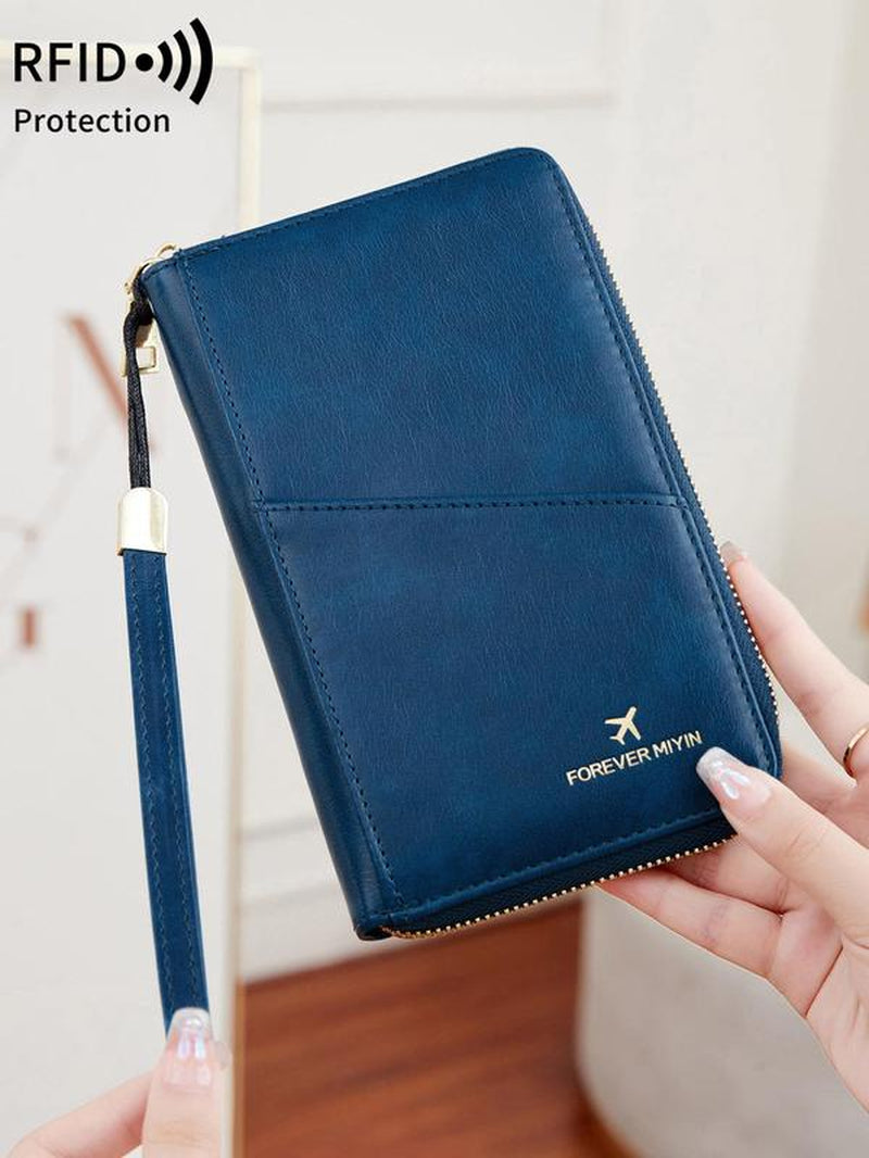 Passport Case with Pen Holder, Large Capacity Passport Holder, Travel Document Organizer, Passport Wallet for Women & Men