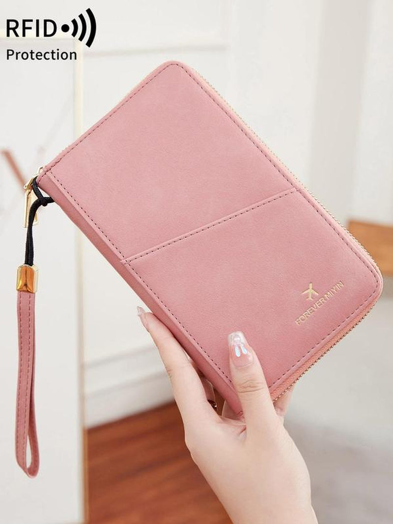 Passport Case with Pen Holder, Large Capacity Passport Holder, Travel Document Organizer, Passport Wallet for Women & Men