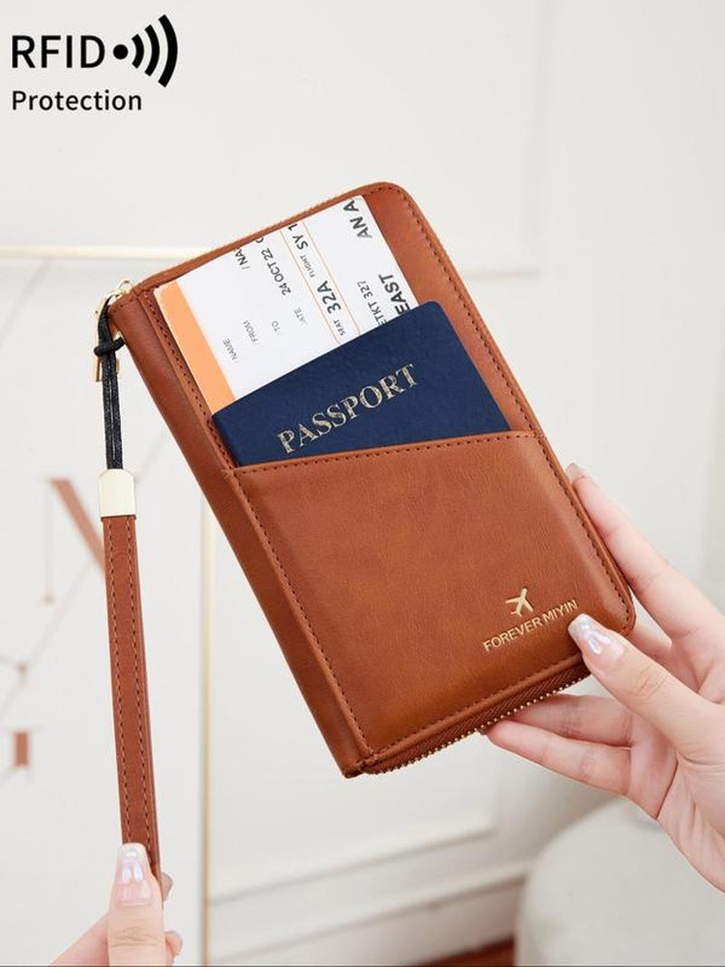 Passport Case with Pen Holder, Large Capacity Passport Holder, Travel Document Organizer, Passport Wallet for Women & Men