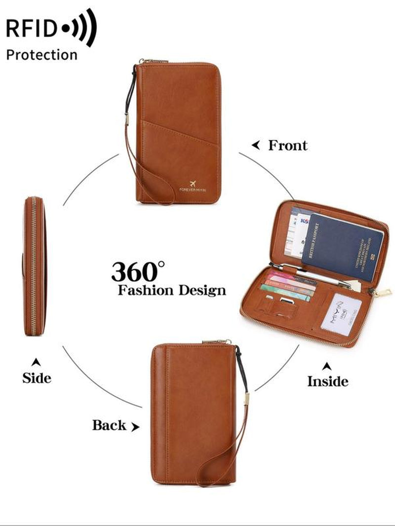 Passport Case with Pen Holder, Large Capacity Passport Holder, Travel Document Organizer, Passport Wallet for Women & Men
