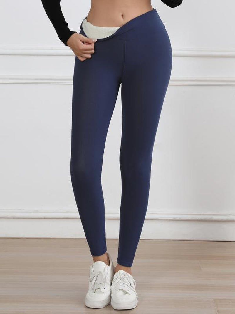 CHRLEISURE 3PCS Winter Warm Fleece Lined Leggings High Waist Women Workout Wear for Yoga Riding Casual Wear in Red Black & Gray
