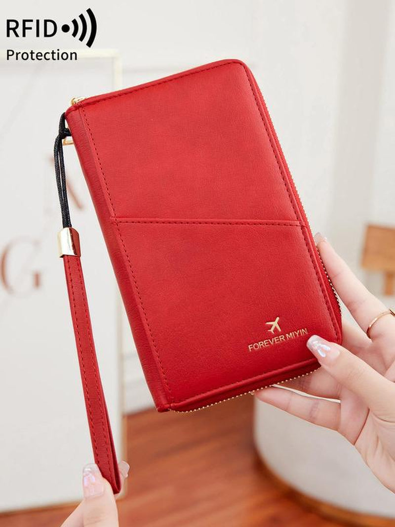 Passport Case with Pen Holder, Large Capacity Passport Holder, Travel Document Organizer, Passport Wallet for Women & Men