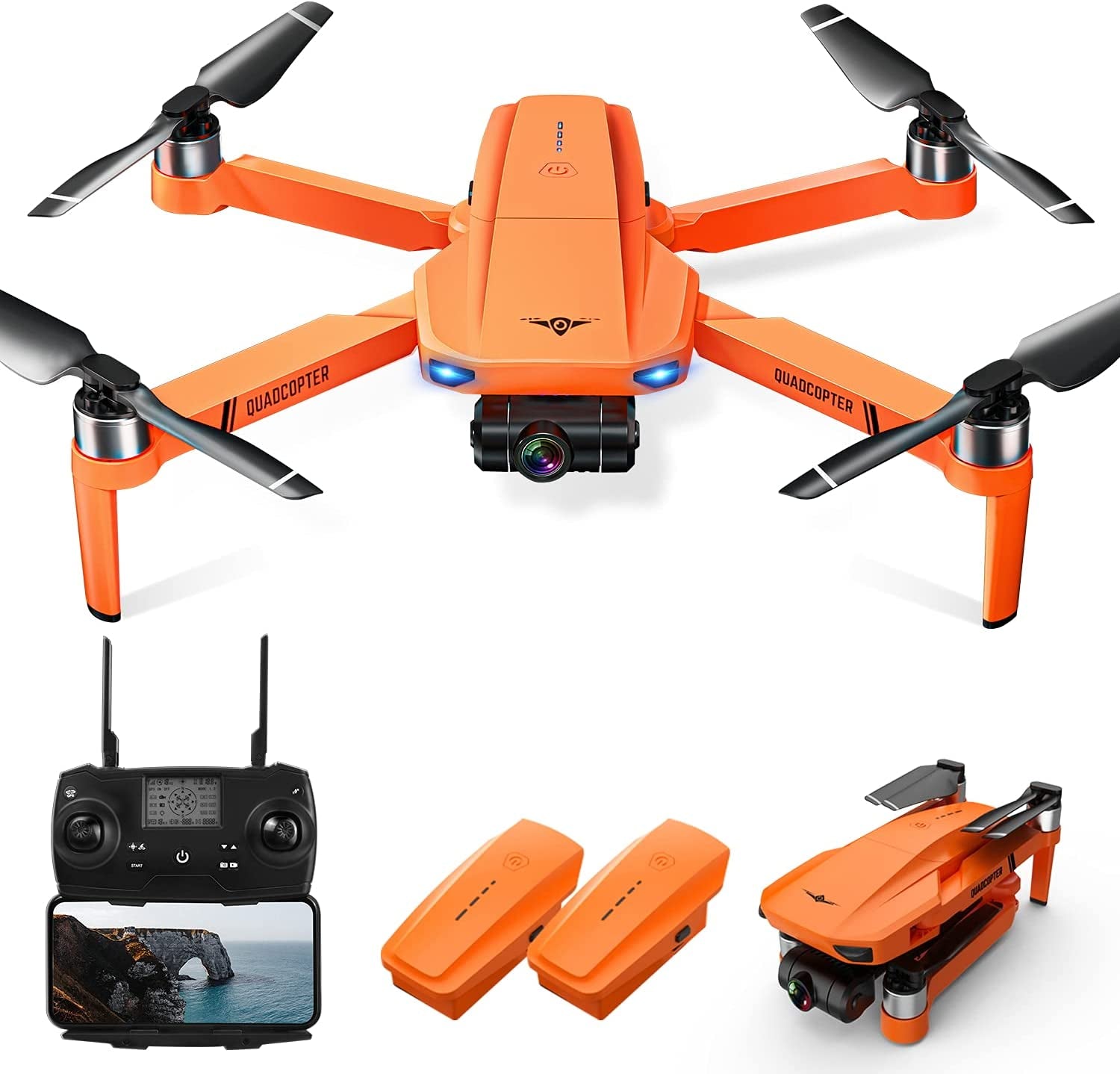 Drones with Camera for Adults 4K, LARVENDER KF102 GPS Drone with 2-Axis Gimbal Camera, Long Range Professional Drones for Beginners 5G FPV Transmission,2 Batteries 50Mins Flight Time Auto Return Home