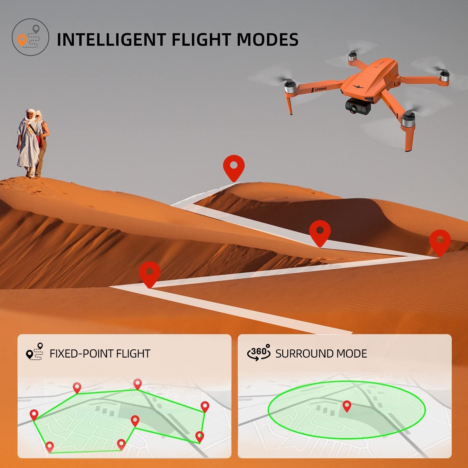 Drones with Camera for Adults 4K, LARVENDER KF102 GPS Drone with 2-Axis Gimbal Camera, Long Range Professional Drones for Beginners 5G FPV Transmission,2 Batteries 50Mins Flight Time Auto Return Home