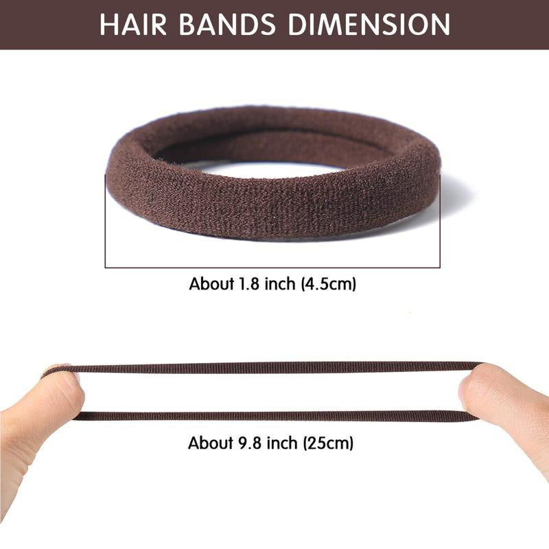 30 Counts Set Seamless Thick Hair Band,Black Hair Ties for Women Girls,Elastic Hair Ties No Damage Ponytail Holder Colors Are Randomly Distributed.