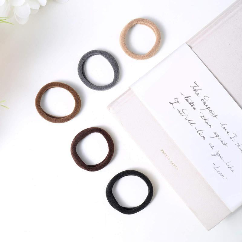 30 Counts Set Seamless Thick Hair Band,Black Hair Ties for Women Girls,Elastic Hair Ties No Damage Ponytail Holder Colors Are Randomly Distributed.