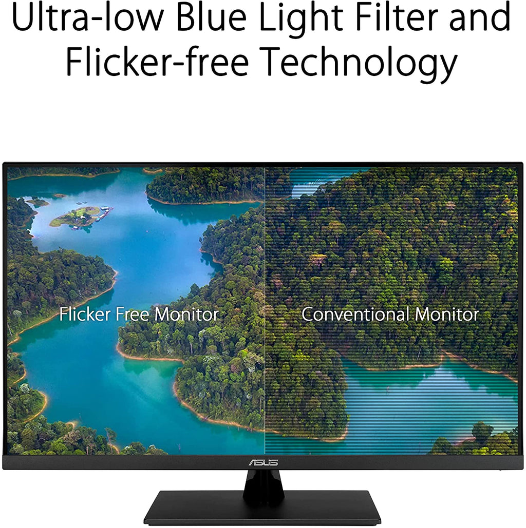 ASUS 31.5” 2K Monitor (VP32AQ) - WQHD (2560 X 1440), IPS, 100% Srgb, HDR10, 75Hz, Speakers, Adaptive-Sync/Freesync, Low Blue Light, Eye Care, VESA Mountable, Frameless, Displayport, HDMI, Tilt,Black
