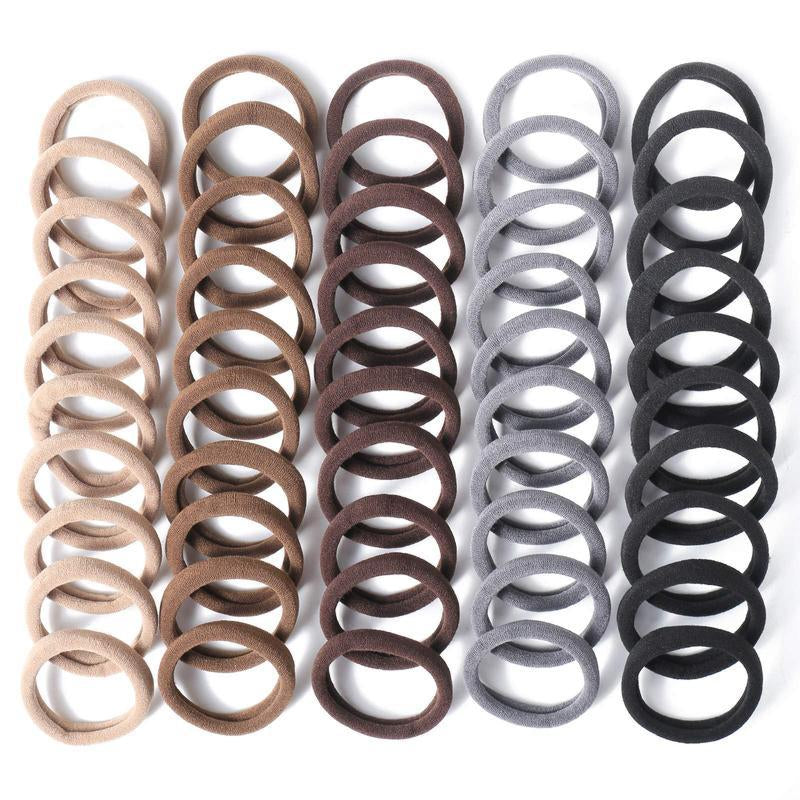 30 Counts Set Seamless Thick Hair Band,Black Hair Ties for Women Girls,Elastic Hair Ties No Damage Ponytail Holder Colors Are Randomly Distributed.